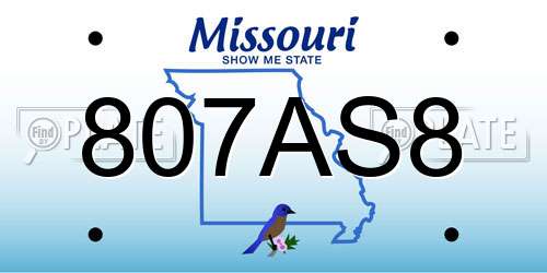807AS8 Missouri License Plate