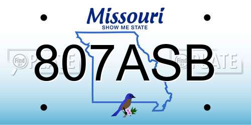 807ASB Missouri License Plate
