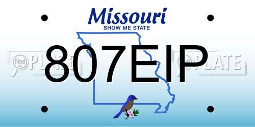 807EIP Missouri License Plate