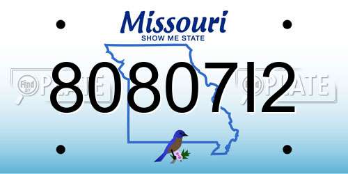 80807I2 Missouri License Plate