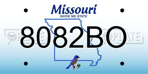 8082BO Missouri License Plate
