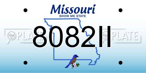8082II Missouri License Plate