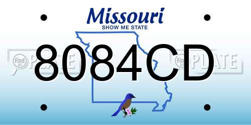8084CD Missouri License Plate