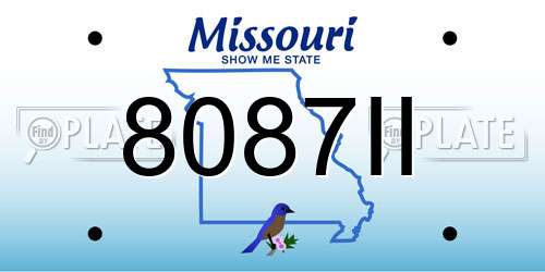 8087II Missouri License Plate