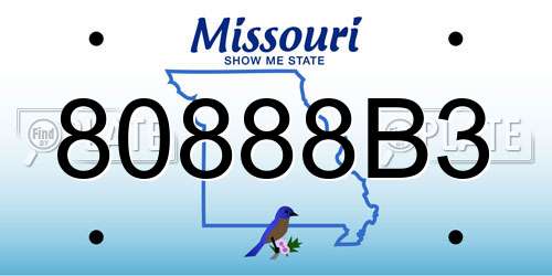80888B3 Missouri License Plate