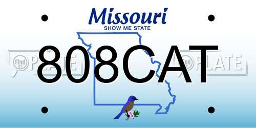 808CAT Missouri License Plate