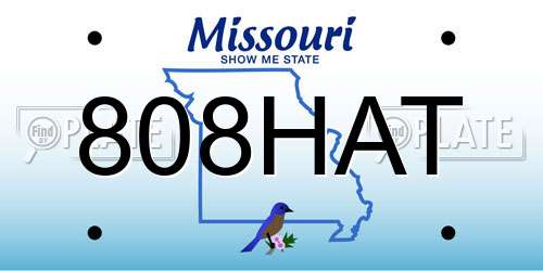 808HAT Missouri License Plate