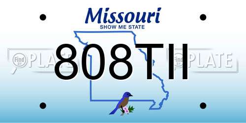 808TII Missouri License Plate