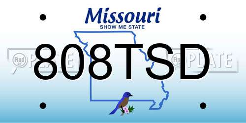808TSD Missouri License Plate