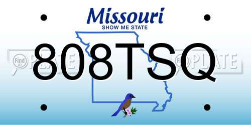 808TSQ Missouri License Plate