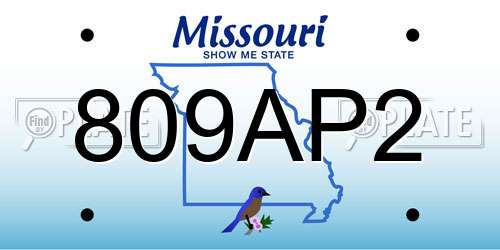 809AP2 Missouri License Plate
