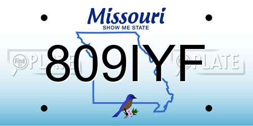 809IYF Missouri License Plate