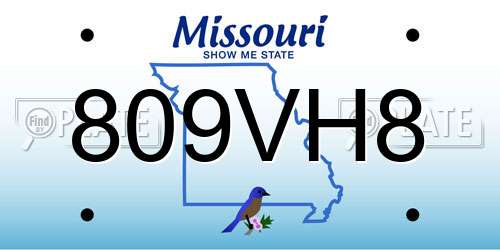 809VH8 Missouri License Plate