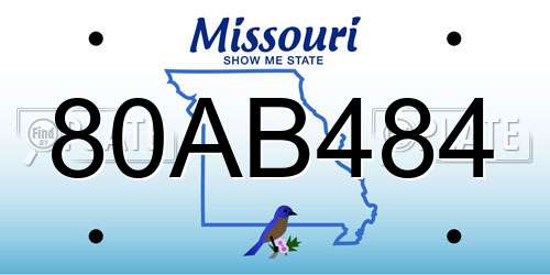 80AB484 Missouri License Plate