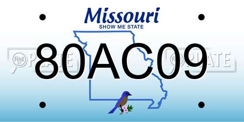 80AC09 Missouri License Plate