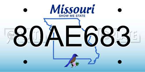 80AE683 Missouri License Plate