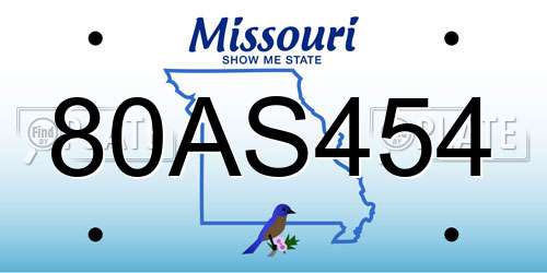 80AS454 Missouri License Plate