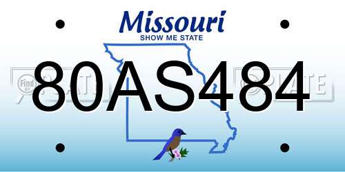 80AS484 Missouri License Plate