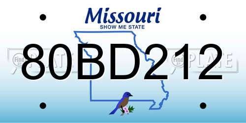 80BD212 Missouri License Plate
