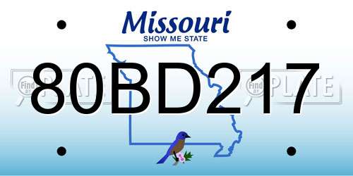 80BD217 Missouri License Plate