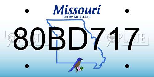 80BD717 Missouri License Plate