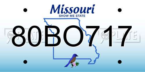 80BO717 Missouri License Plate