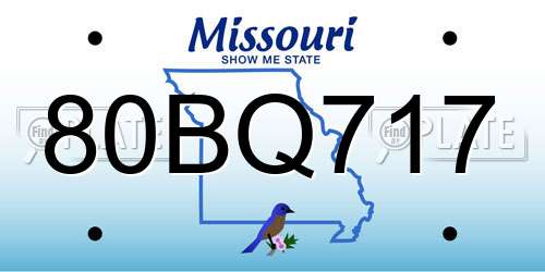 80BQ717 Missouri License Plate