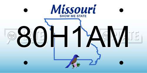 80H1AM Missouri License Plate