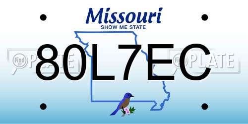 80L7EC Missouri License Plate