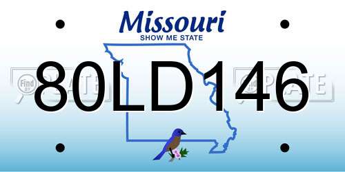 80LD146 Missouri License Plate