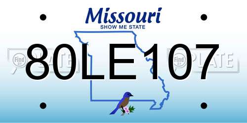 80LE107 Missouri License Plate