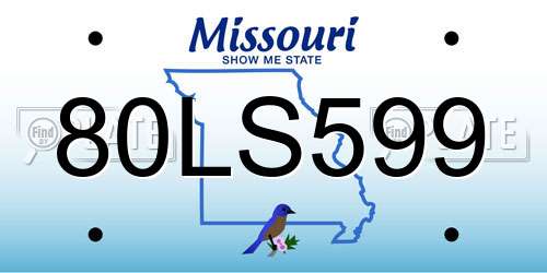 80LS599 Missouri License Plate
