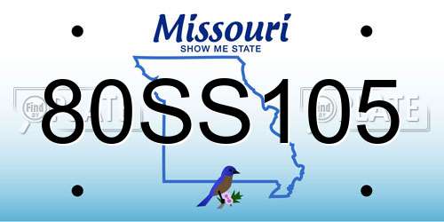 80SS105 Missouri License Plate