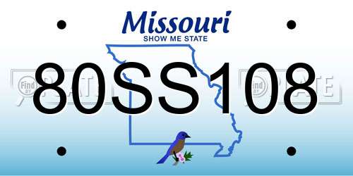 80SS108 Missouri License Plate