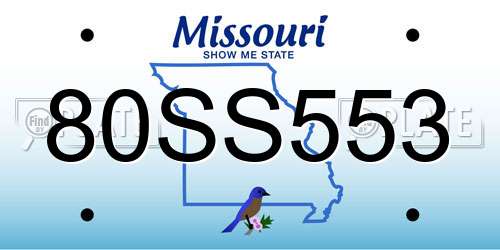 80SS553 Missouri License Plate