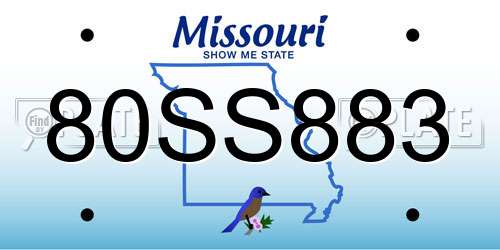 80SS883 Missouri License Plate