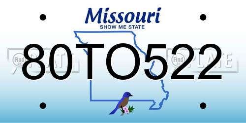 80TO522 Missouri License Plate