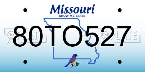 80TO527 Missouri License Plate