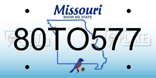 80TO577 Missouri License Plate