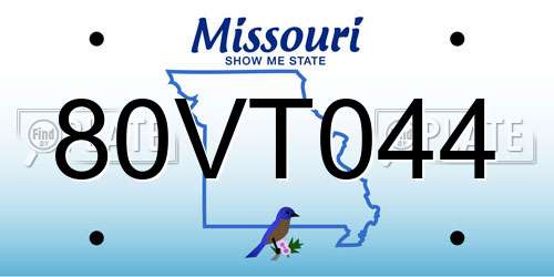 80VT044 Missouri License Plate