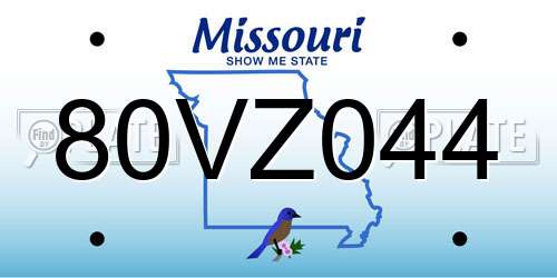80VZ044 Missouri License Plate
