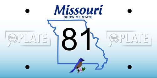81 Missouri License Plate