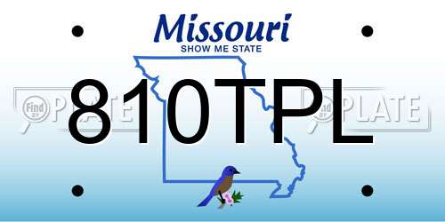 810TPL Missouri License Plate