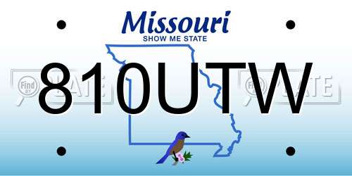 810UTW Missouri License Plate