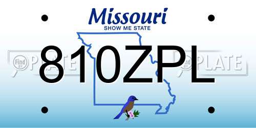810ZPL Missouri License Plate