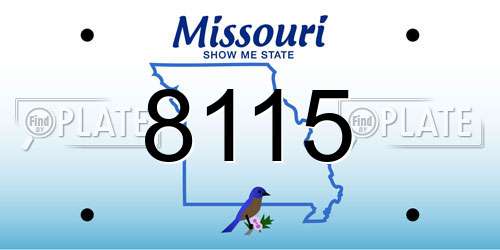 8115 Missouri License Plate