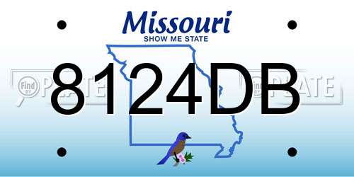 8124DB Missouri License Plate
