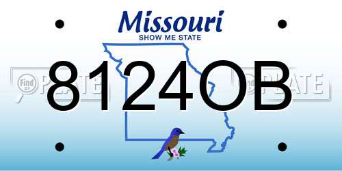 8124OB Missouri License Plate