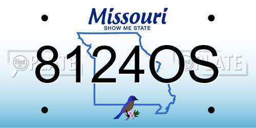 8124OS Missouri License Plate