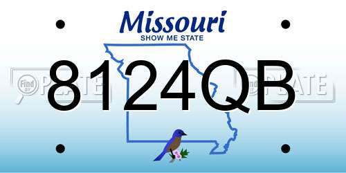 8124QB Missouri License Plate
